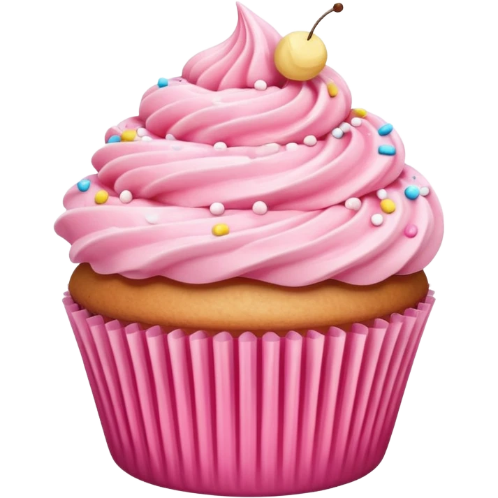 Cupcake with pink icing emoji