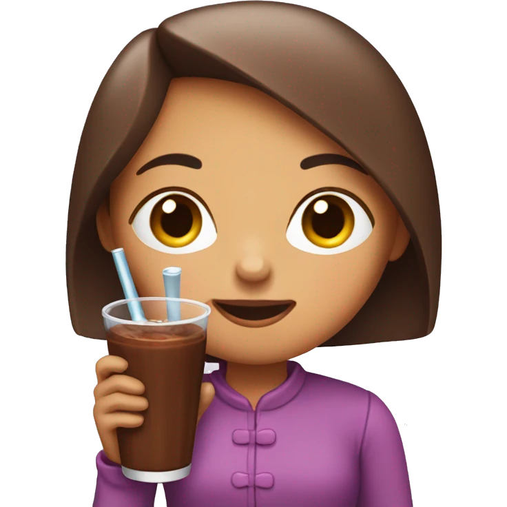 Girl drink chocolate emoji