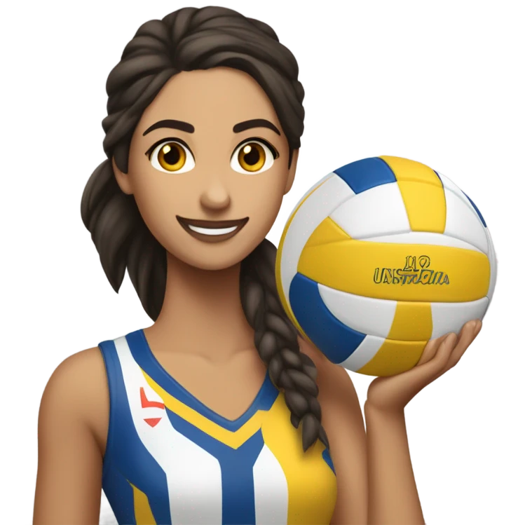 Una chica morena jugando voleibol emoji