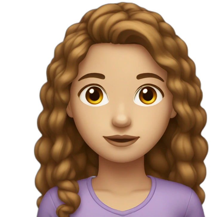 Girl-with-brown-hair-brown-eyes-light-skin. emoji
