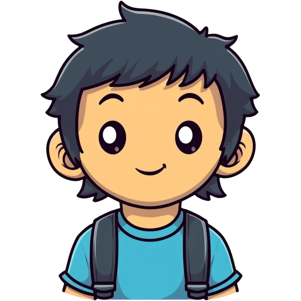 boy with big ears and a mullet hairstyle emoji