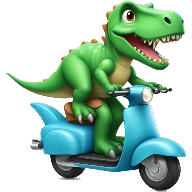 Dino riding a scooter emoji