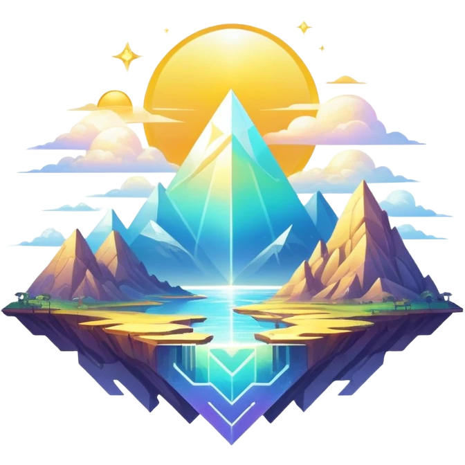 Epic complex detailed iridescent gradients white golden bright light solarpunk sunny aesthetic-scenery emoji