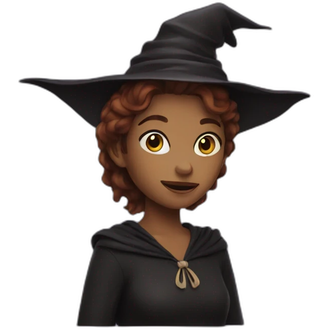 witch with brown pixie hair emoji