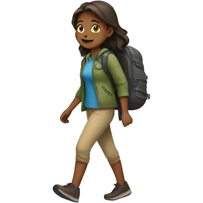 Girl walking down a mountain emoji