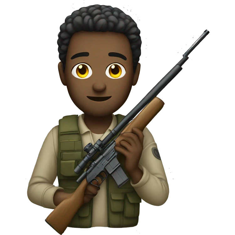 man holding a sniper emoji