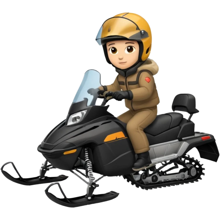 Black Snowmobile with rider emoji