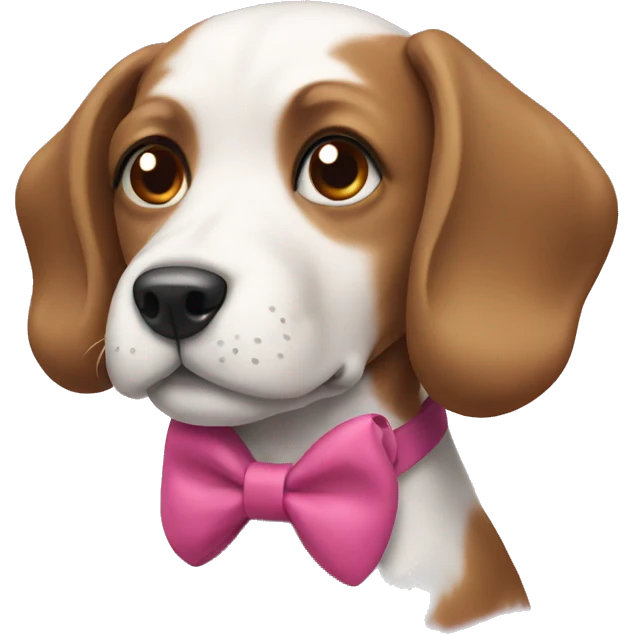 dog wearing bow emoji
