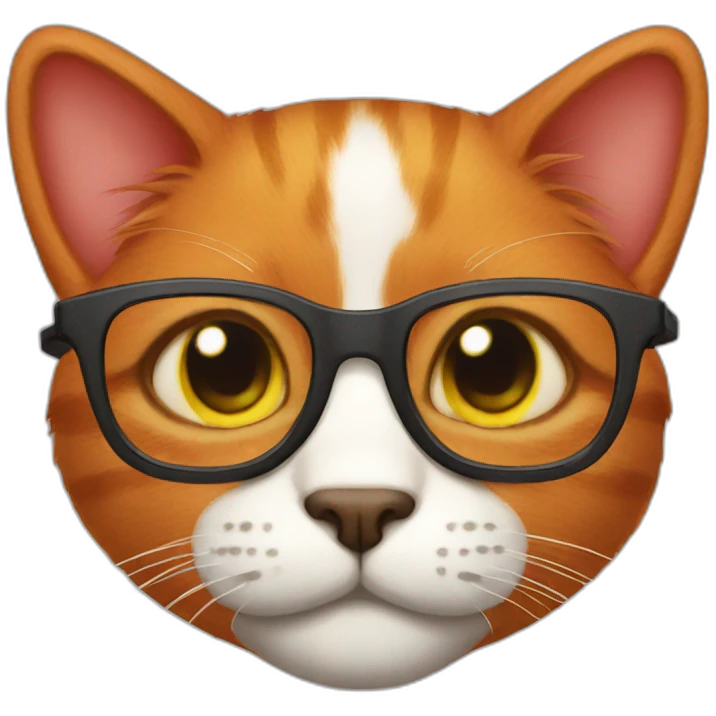 red cat in glasses emoji
