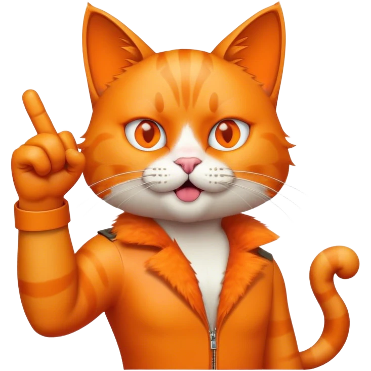 Cool cat with finger gun emoji