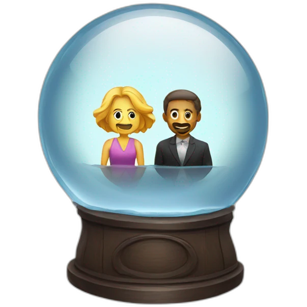 Crystal ball with a couple emoji