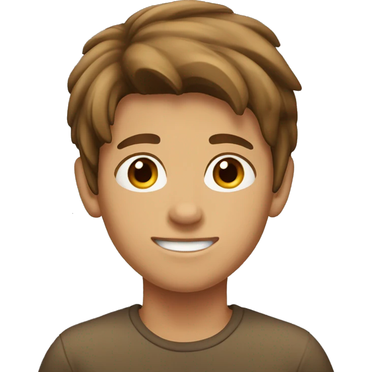 A 15 yo tan boy with brown hair emoji