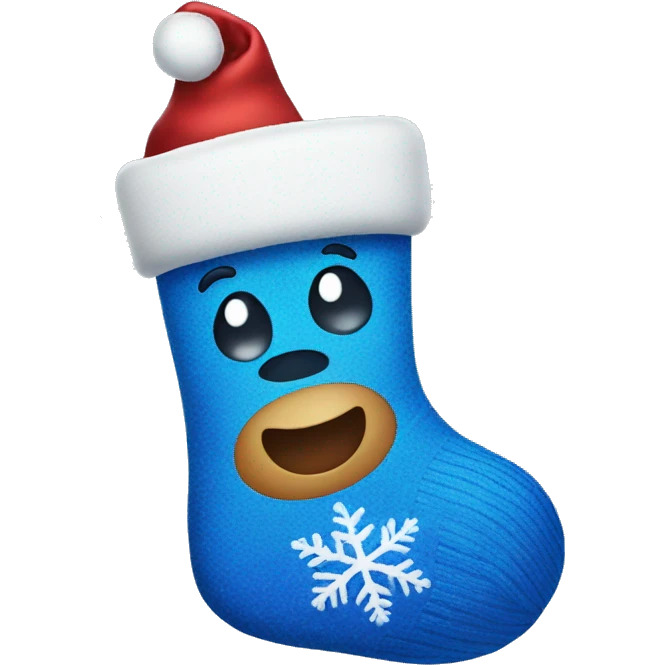 blue christmas sock emoji
