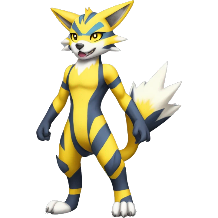 Zeraora-Renamon full body with stripes emoji