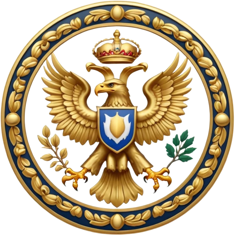 Bicephalous Eagle crest / brosch in a cirkel emoji