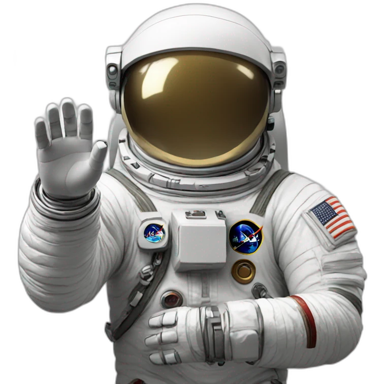 Astronaut hand up emoji