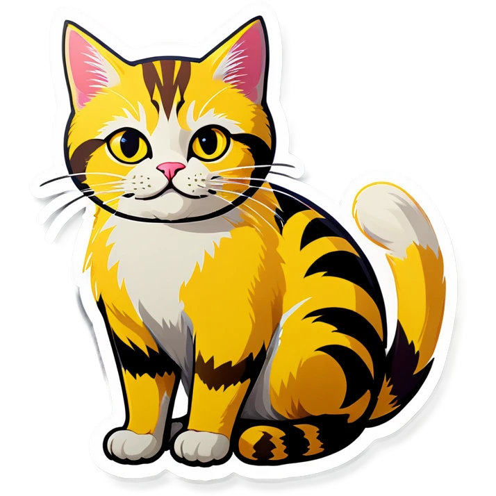Gato amarelo preocupado  emoji