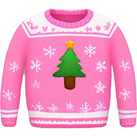 Pink Christmas sweater emoji