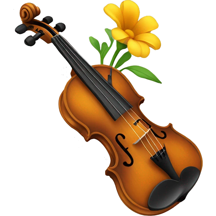 Un violin con flore emoji