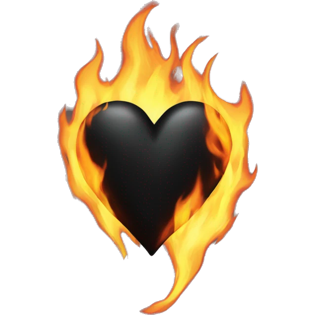 Black heart on fire emoji
