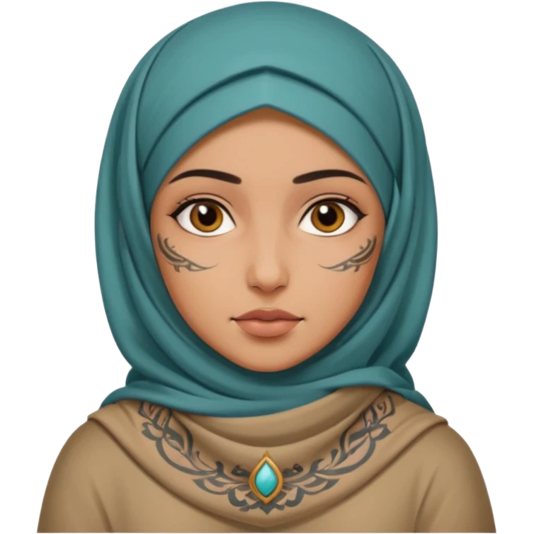arab ancient GIRL with tatooed and hijab  emoji