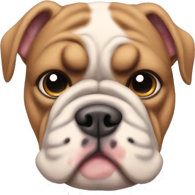 Bulldog that looks like stitch from the movie emoji