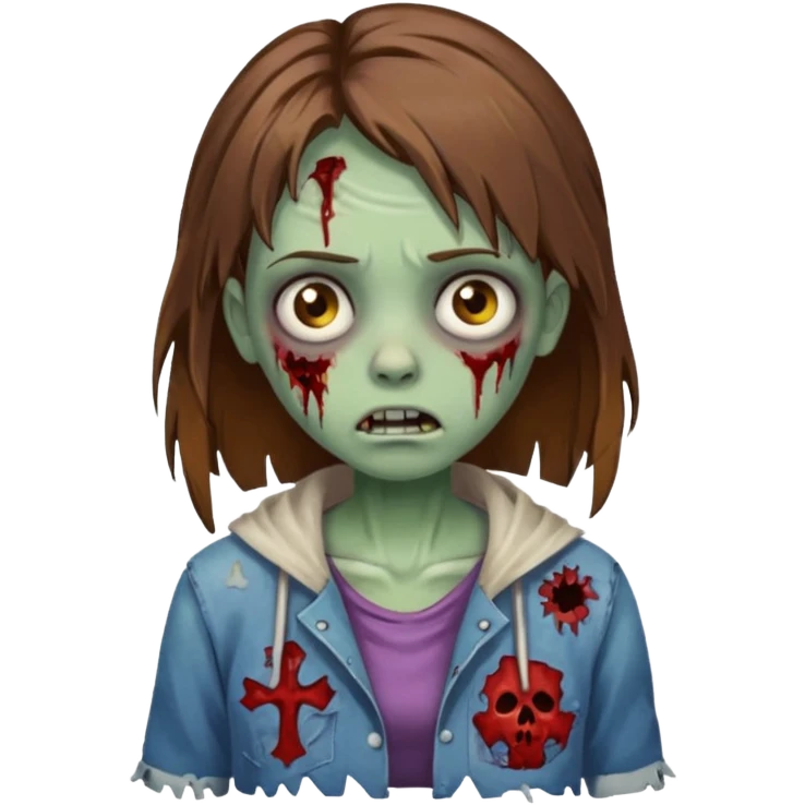girl zombie with brown hair emoji