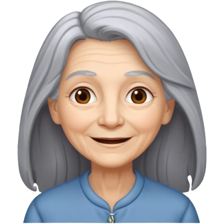 eldelry woman long hair emoji