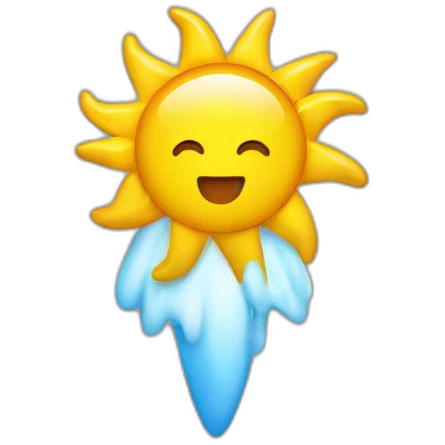 Soleil qui se fait taper emoji