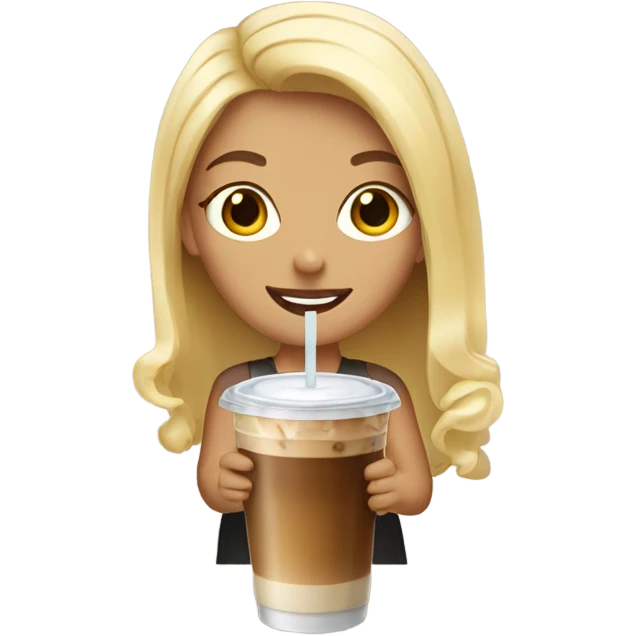 Blonde girl iced coffee emoji