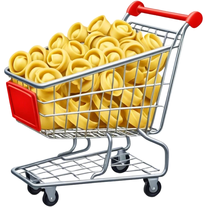 Supermarket trolley euro tortellini inside emoji