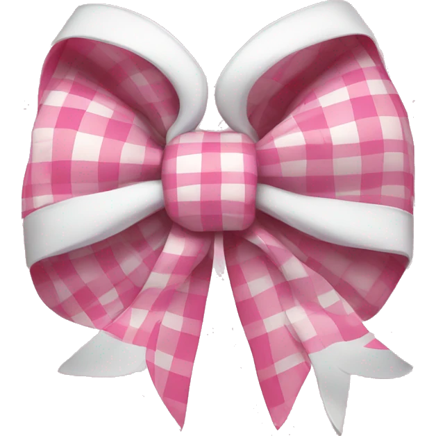 White and pink plaid bow  emoji