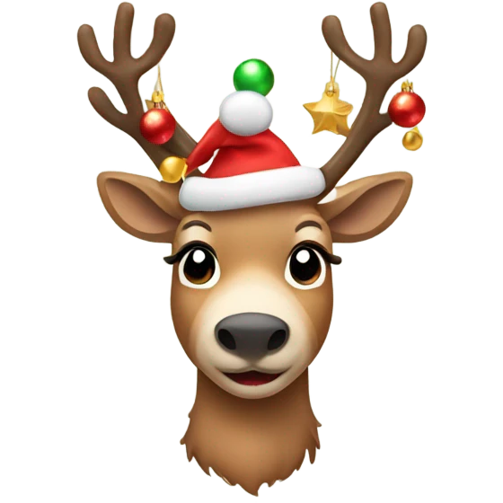 Reindeer wearing Christmas decorations  emoji