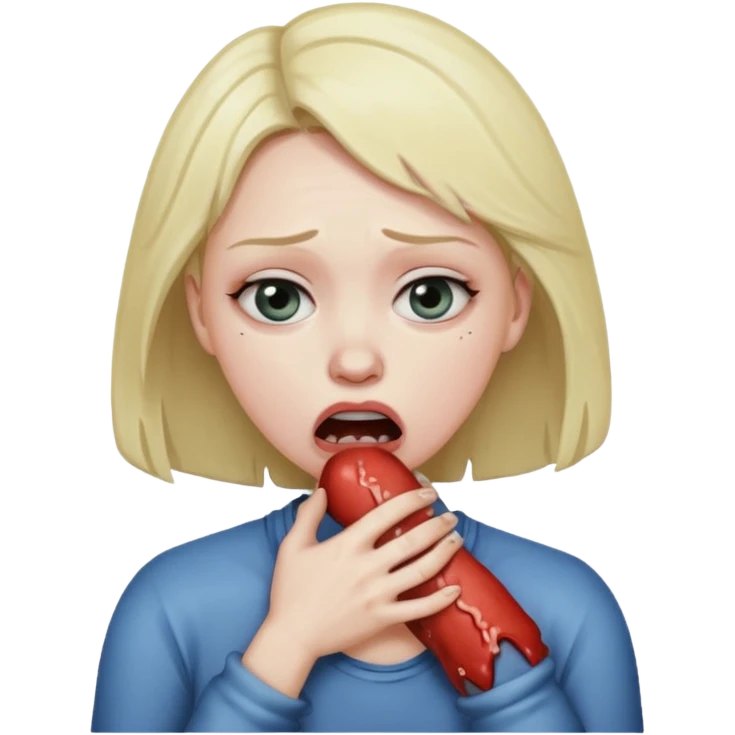 Woman choking herself emoji