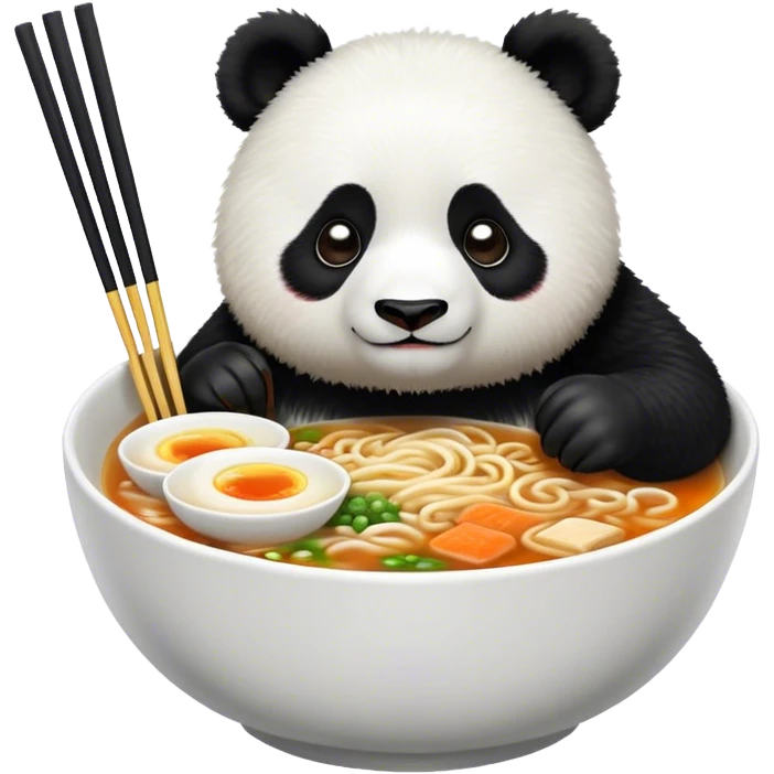 Panda eating ramen emoji
