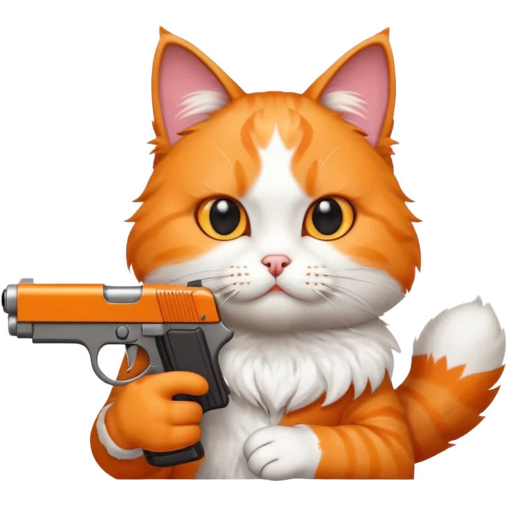 Cat with gun emoji