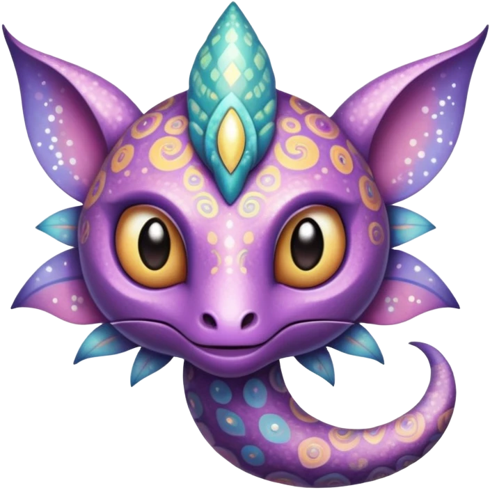 dark-pastel Randomly-colored sparkly exotic Fakémon-creature with random patterns emoji