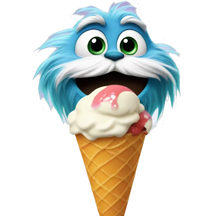 Lorax eating ice cream emoji