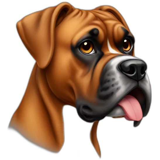German boxer with an extremely long tongue, no white marks emoji