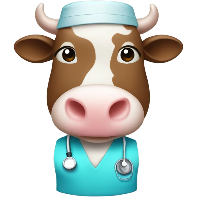 Cow in scrubs emoji