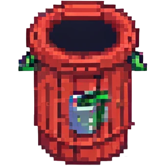 red trashcan pixel art emoji