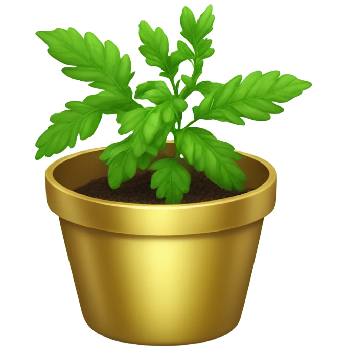 Herb in gold pot emoji