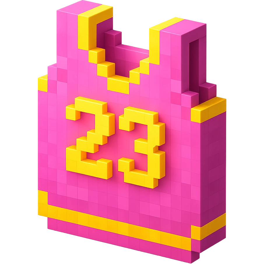 светящейся розовая баскетбольная майка с надписью "23", no background emoji