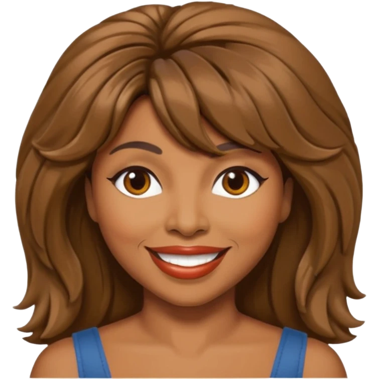 Tina Turner with brown long hair emoji