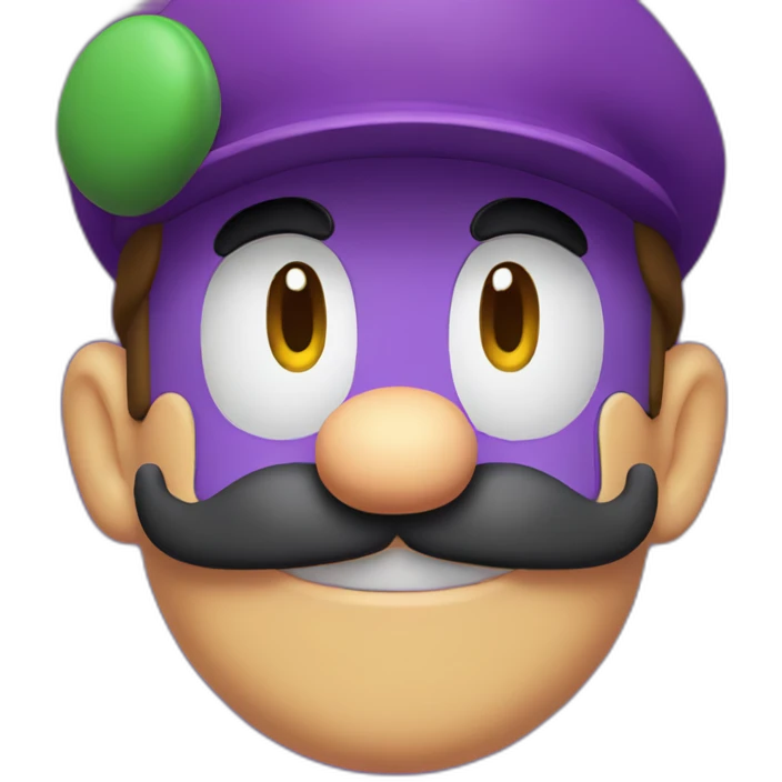 mario face with waluigi mustache emoji