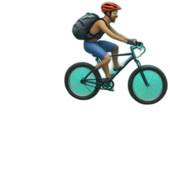 guy riding bike underwater emoji