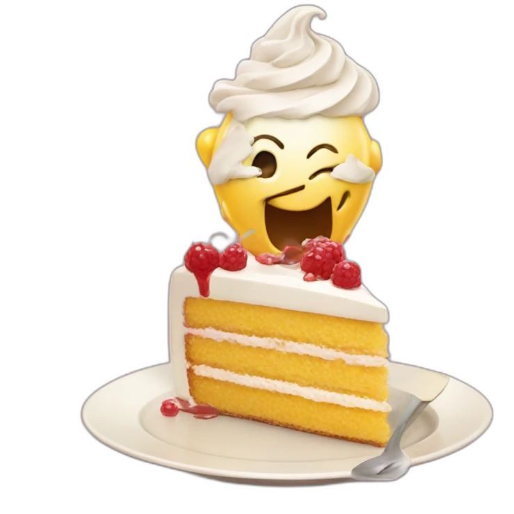 Chat qui mange un gâteau emoji