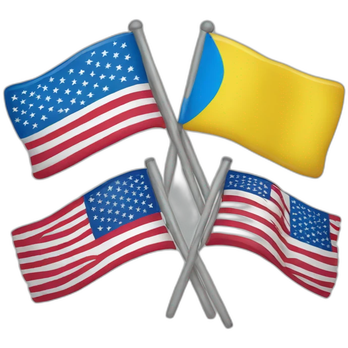 Ukrainian and USA flags emoji