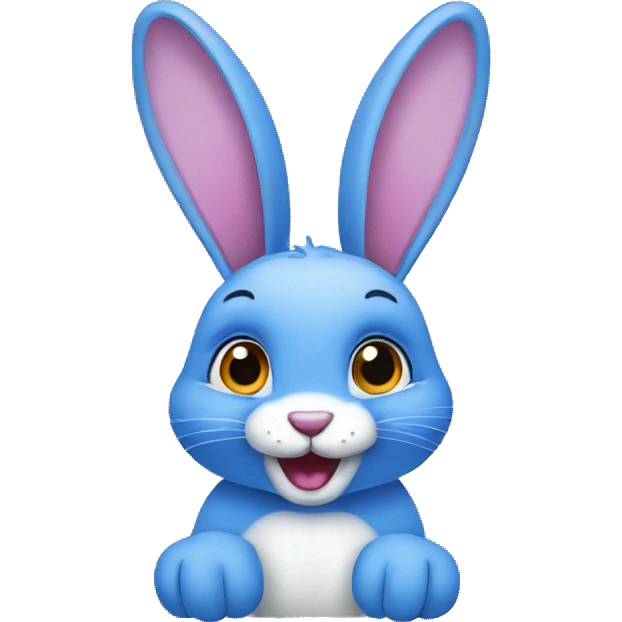Blue cartoon rabbit emoji