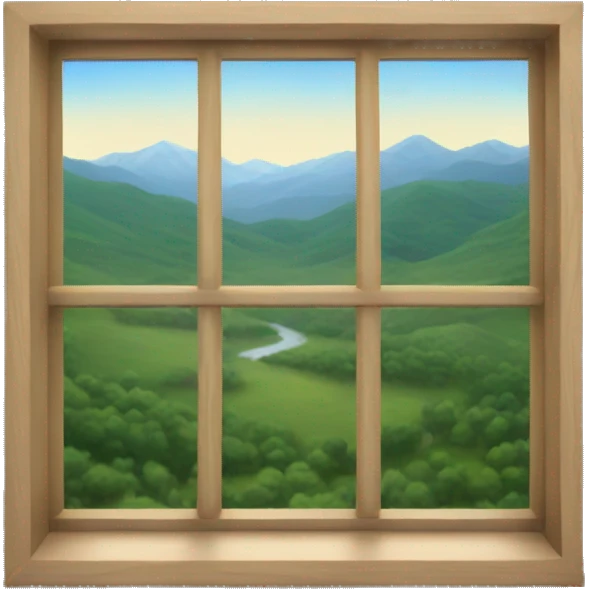 Scenic window view from inside emoji